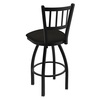 Holland Bar Stool Co 30" Swivel Bar Stool, Black Wrinkle, Canter Espresso Seat 81030BW003